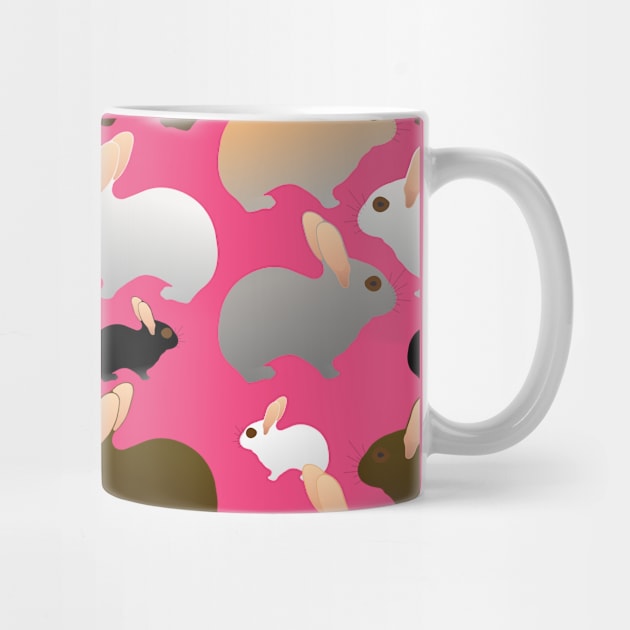 Colorful Rabbit Family Pattern (repeat version) by Davey's Designs